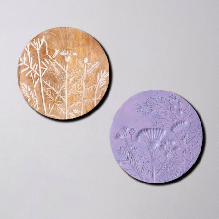 Delicate Flora Wall Plate Set of 2